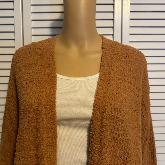 Pretty Wonderly size S camel brown open front midi sweater NWT - Picture 2 of 6
